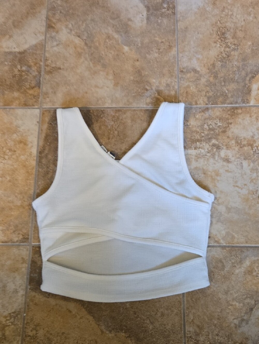 Roxy White Ribbed Crop Tank - Picture 3 of 3